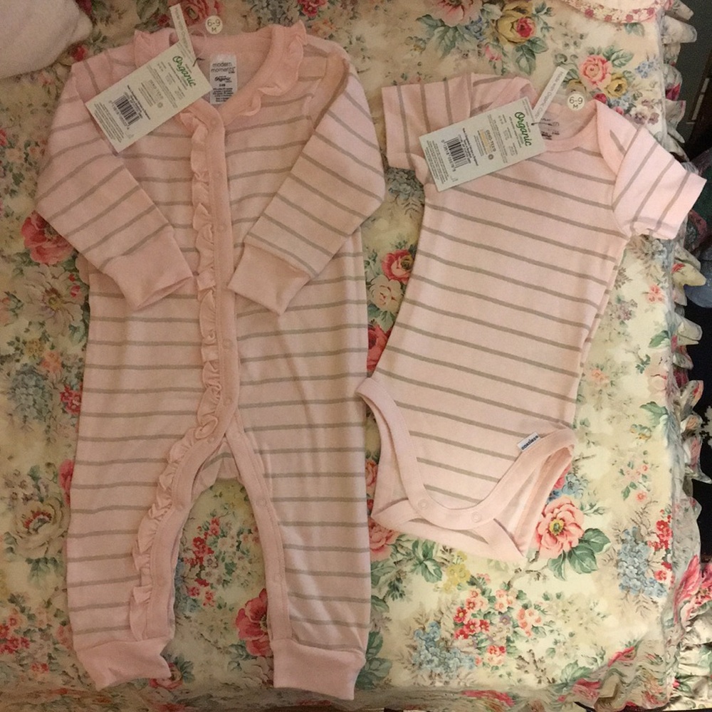 2 pc 6-9 months girls one piece and onesie.